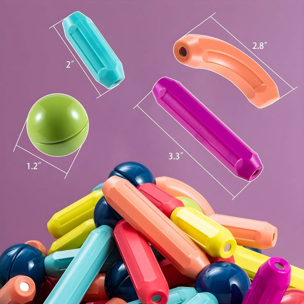 MAGNETIC BUILDING BLOCKS - 25 Pieces Magnetic Sticks for Kids