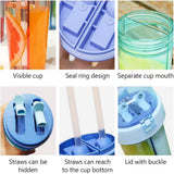 2-in-1 Dual Drink Water Bottle | Leakproof Dual Compartment Bottle for Kids