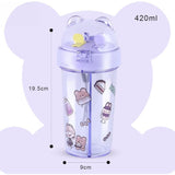 2-in-1 Dual Drink Water Bottle | Leakproof Dual Compartment Bottle for Kids