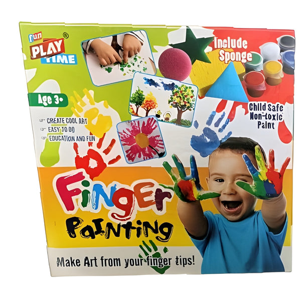 FINGER PAINTING KIT FOR KIDS - 2-in-1 Sponge & Art Set