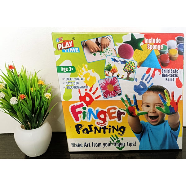 FINGER PAINTING KIT FOR KIDS - 2-in-1 Sponge & Art Set