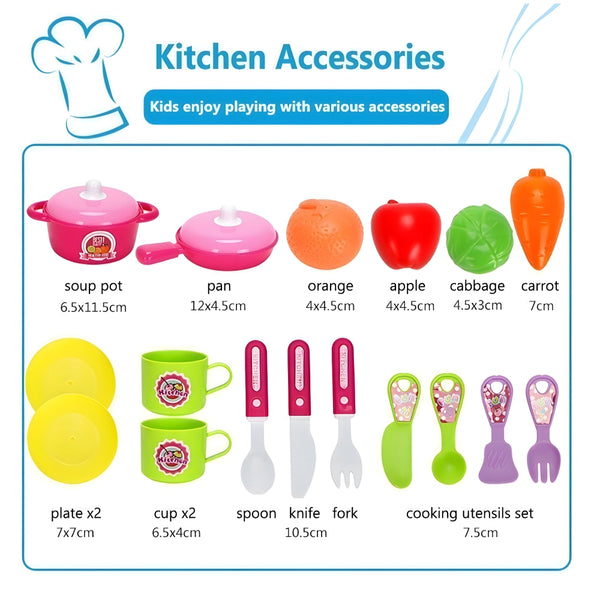 Kitchen Pretend Play Set with Wheels – Portable Cooking Toy