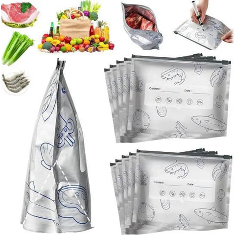 REUSABLE ALUMINIUM FOIL FOOD STORAGE BAG (Set of 10)
