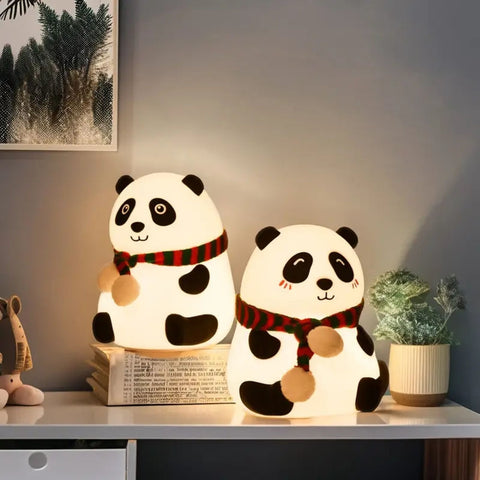 CUTE 7 COLOR SILICONE PANDA NIGHT LAMP - RECHARGEABLE