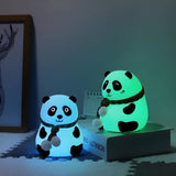 CUTE 7 COLOR SILICONE PANDA NIGHT LAMP - RECHARGEABLE