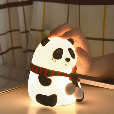 CUTE 7 COLOR SILICONE PANDA NIGHT LAMP - RECHARGEABLE