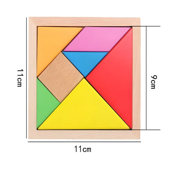 WOODEN TANGRAM PUZZLE - Educational STEM Toy