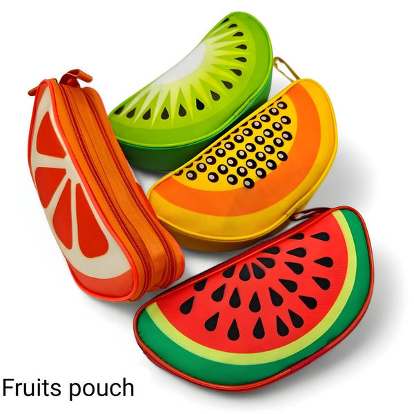COLOURFUL FRUIT PENCIL POUCH - Dual Compartment