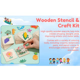 WOODEN STENCILS ART SET - 20 Stencils + Free Colour Kit
