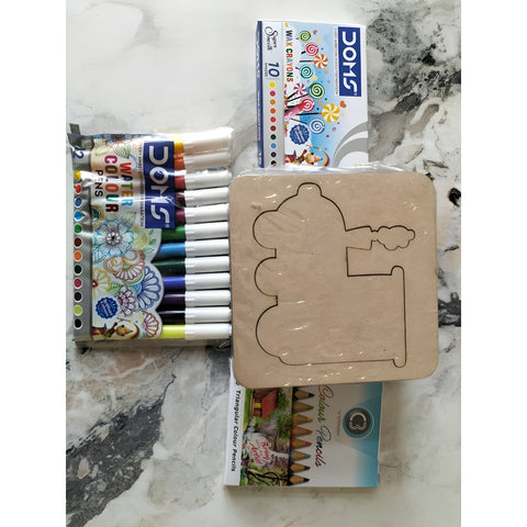 WOODEN STENCILS ART SET - 20 Stencils + Free Colour Kit